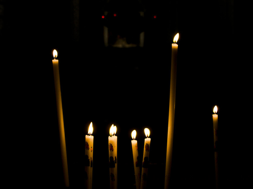 candles 
 Candles, church of San Giorgio 
 Keywords: candles travel europe